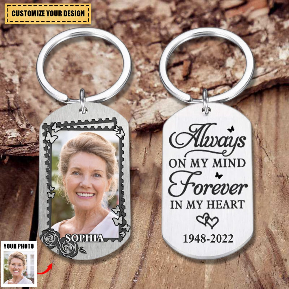 You're Forever In My Heart - Personalized Keychain - Upload Image, Gift For Husband Wife, Memorial Gift