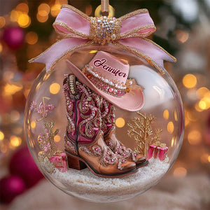 Cowgirl Boots - Personalized Cowgirl Ornament