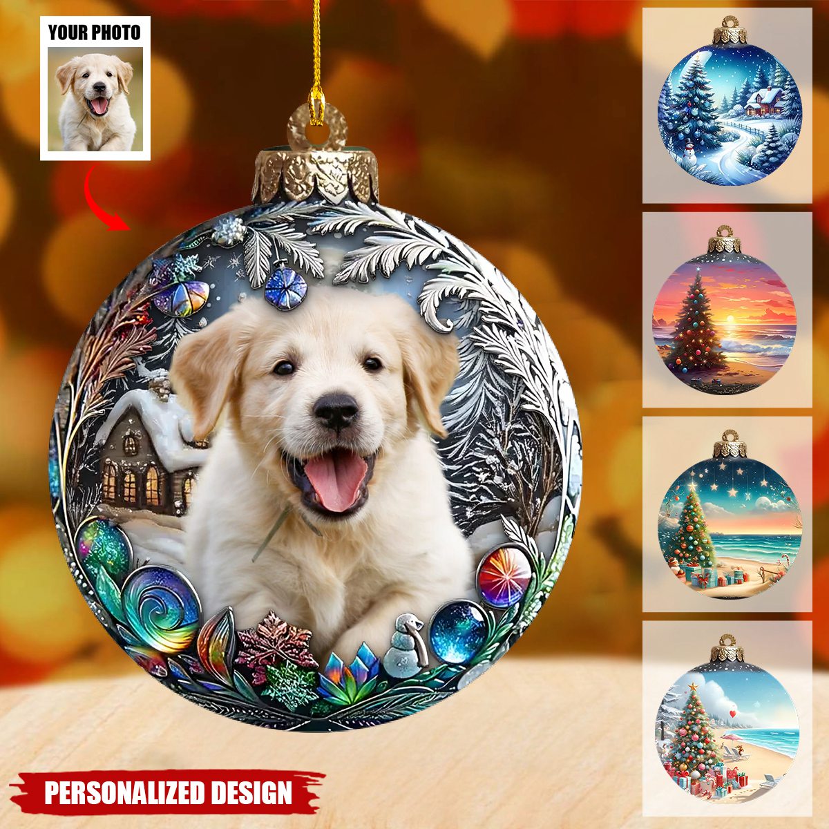 Pet Merry Christmas Photo - Personalized Custom Ornament Christmas Keepsake