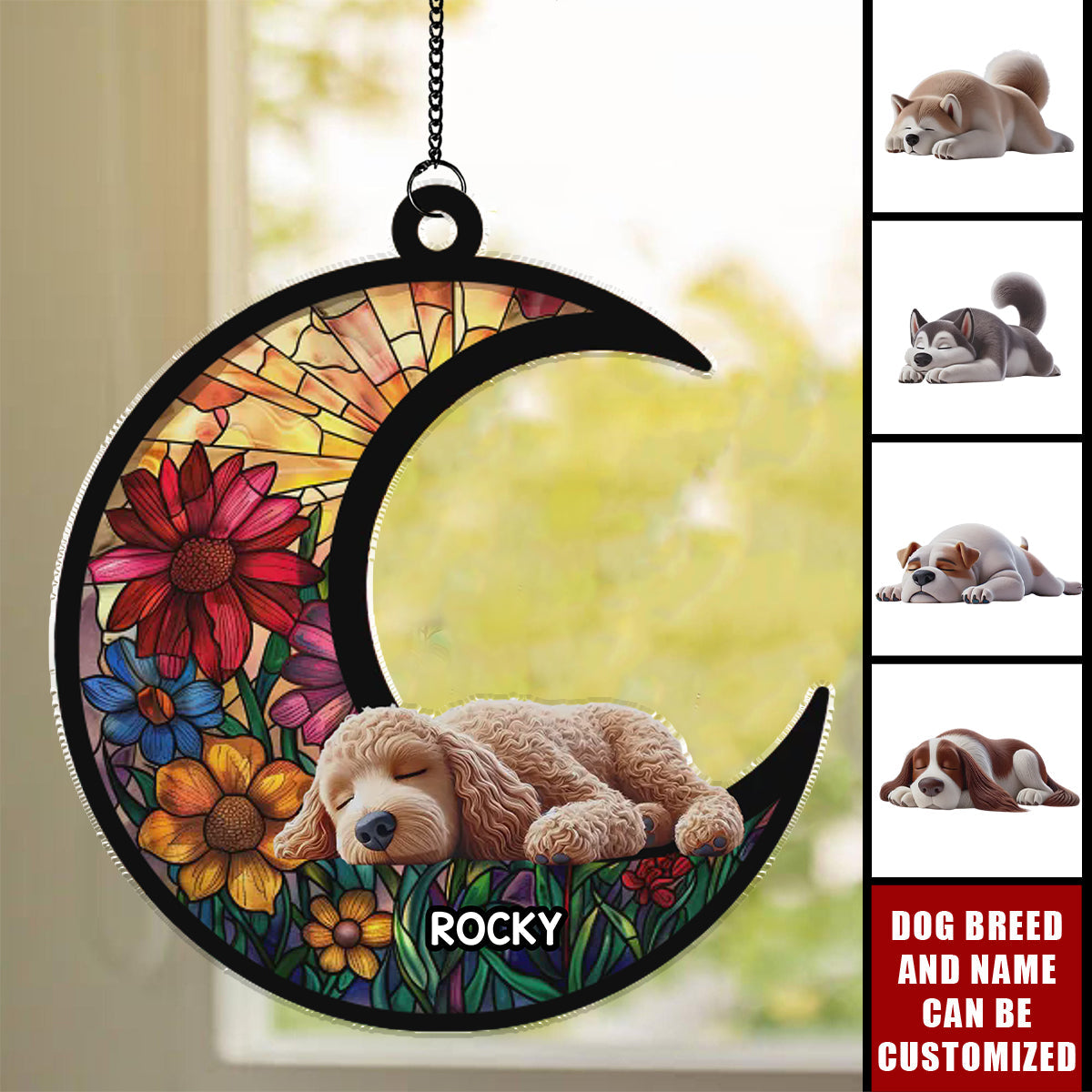 My Moon, My Memory, My Love - Memorial Personalized Window Hanging Suncatcher Ornament