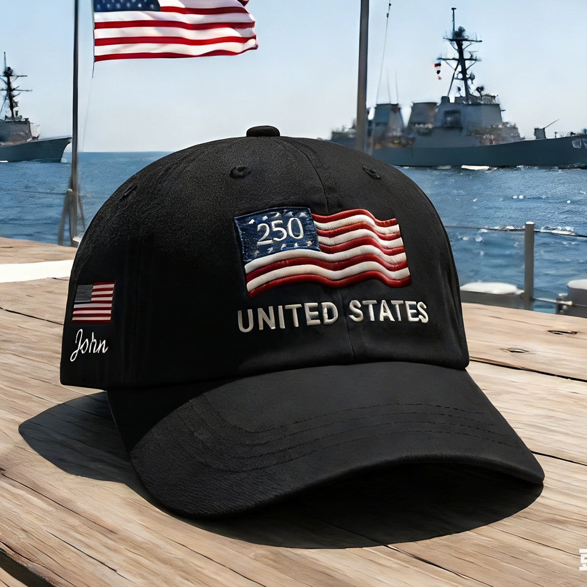 Custom Name United States 250th Anniversary Hat Embroidered Cap