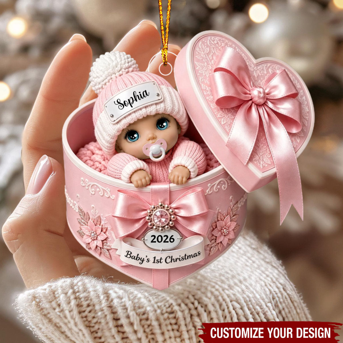 Personalized Baby's First Christmas Ornament 2026 - Baby Boy Girl Newborn Gift