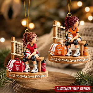 Personalized Volleyball Girl Christmas Ornament - Custom Volleyball Player Gift