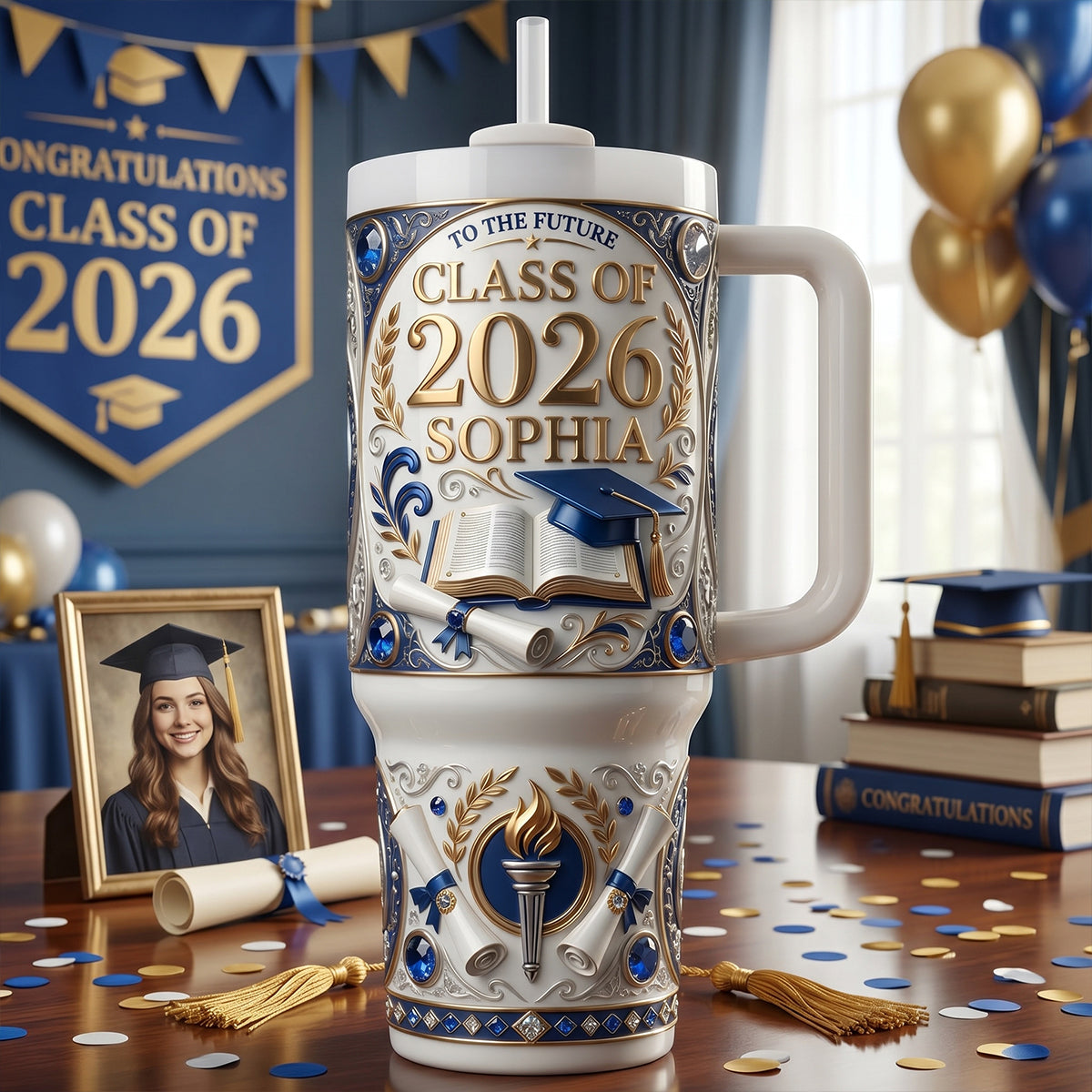 Class Of 2026 Tumbler Handle - Personalized Graduation Gifts