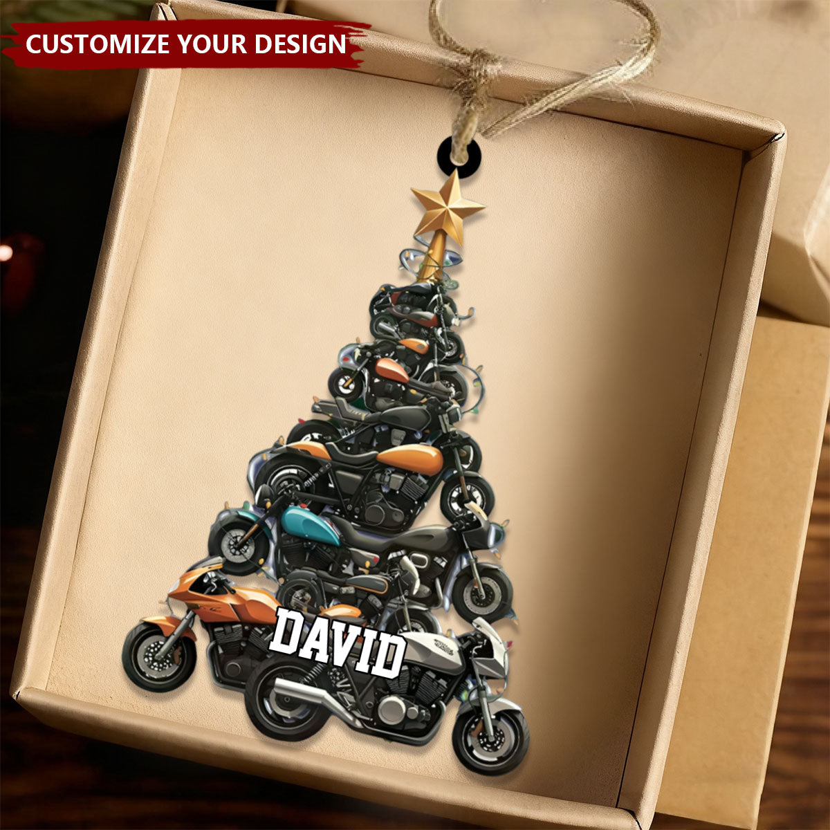 Motorcycle Christmas Tree Ornament - Cool Xmas Decor for Rider