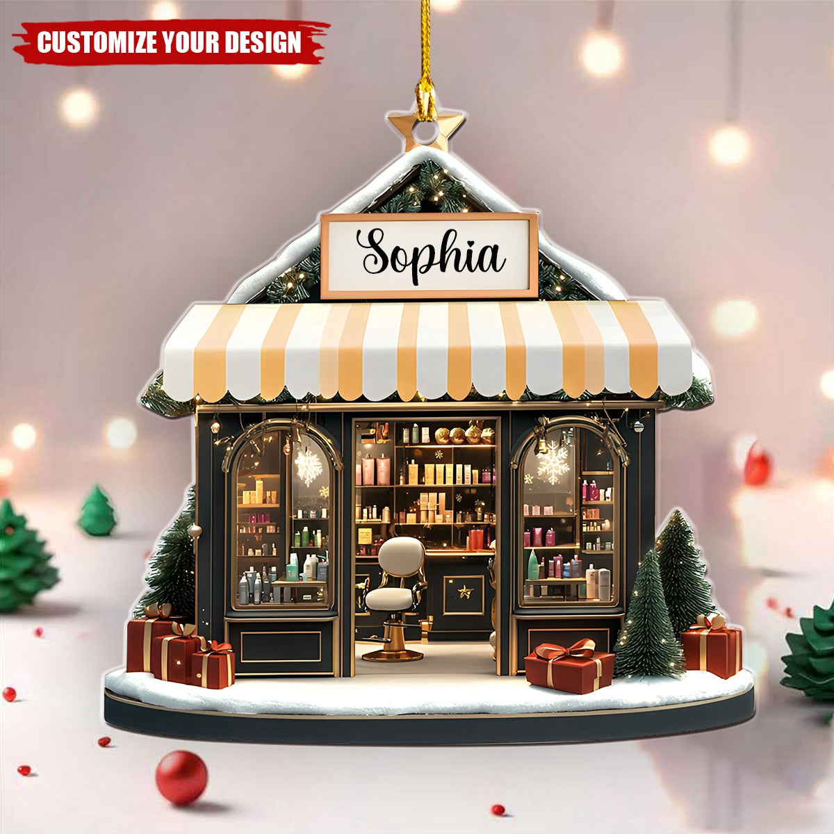 Hair Stylist Hair Salon Flat Ornament - Personalized Acrylic Ornament