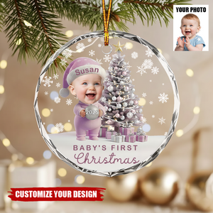 Baby’s First Christmas Ornament - Personalized Glass Keepsake
