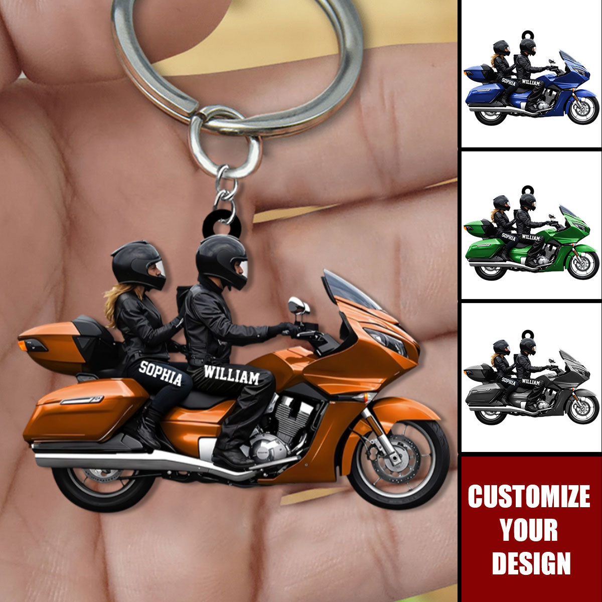 Motorbike Couple Keychain- Personalized Gift For Motorcycles Lovers