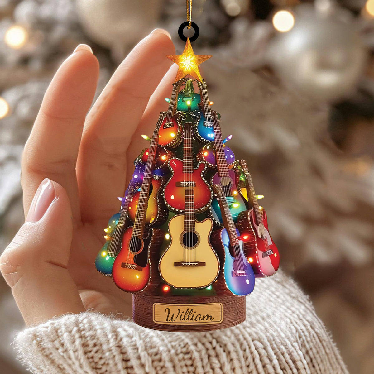 Personalized Classic Guitar Ornament, Guitar Player's Gift