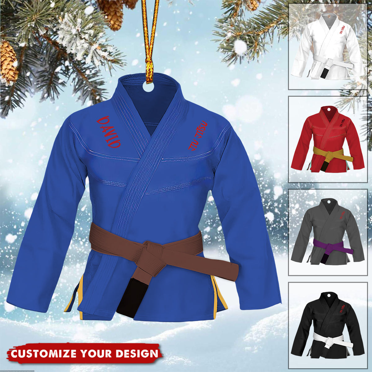 Custom Jiu Jitsu Uniform Ornament - Christmas Gifts