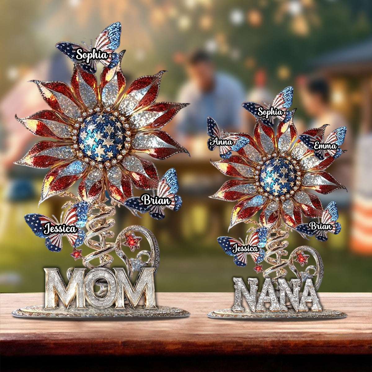 Best Mom Ever - Personalized Patriotic Acrylic Plaque