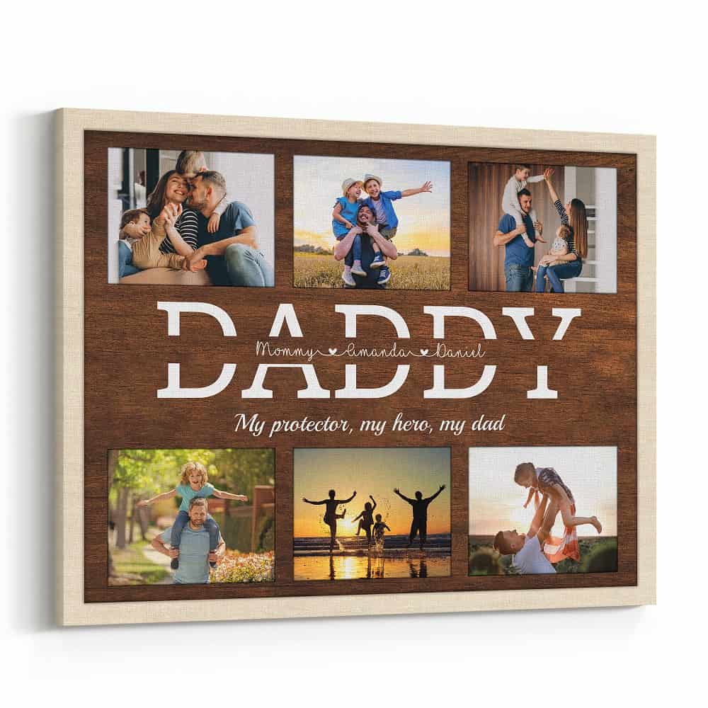 My Protector, My Hero, My Dad Custom Canvas