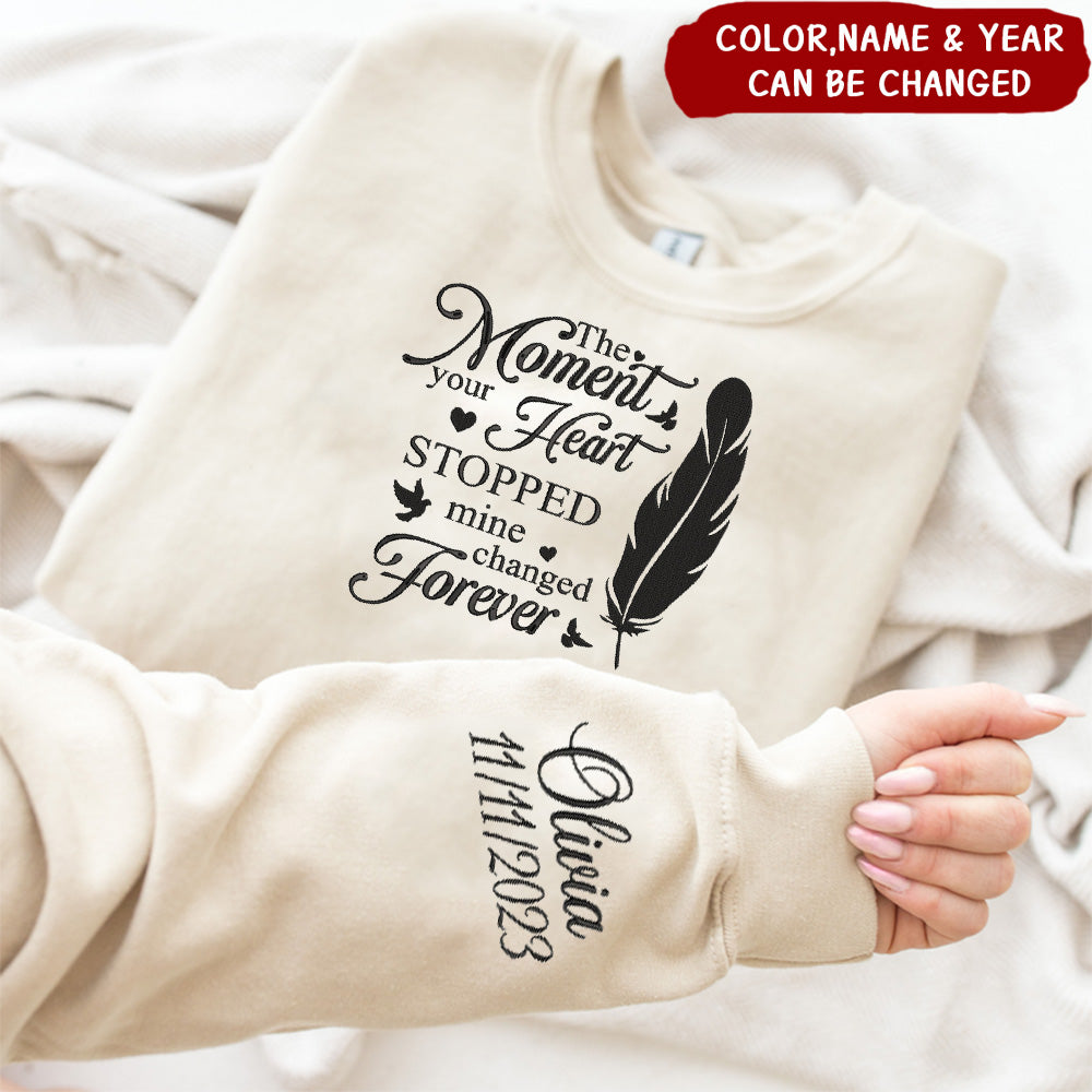 In Memory Of, Feather With Birds Personalized Memorial Sweatshirt