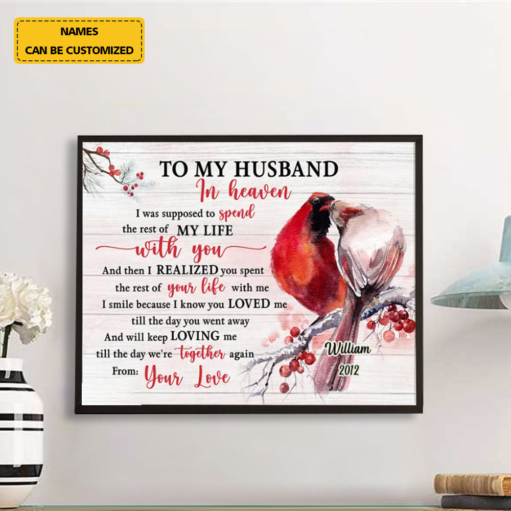 In Loving Memory Of Husband In Heaven Memorial Canvas