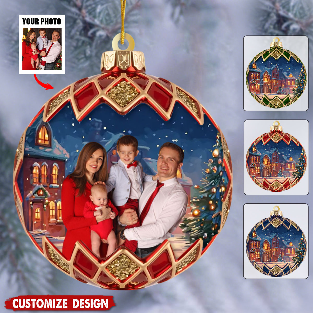 Always Close at Heart - Personalized Custom Photo Acrylic Ornament