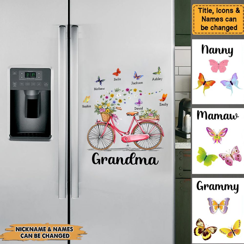 Gift for Grandma Bicycle With Flowers Sticker