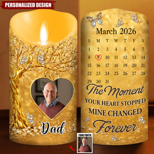 The Moment My Heart Changed Forever - Memorial Custom LED Candle