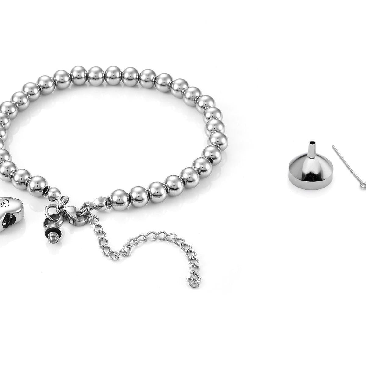 Personalized Heart Ashes Holder Bracelet, Gift For Your Lover