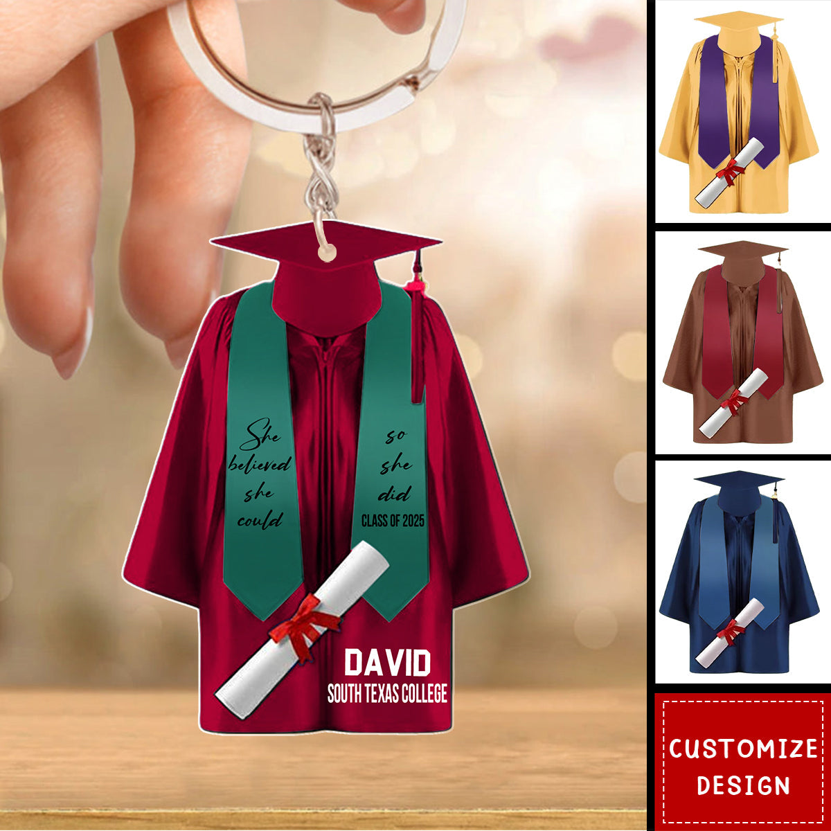 Class of 2025 Graduation Gift - Personalized Acrylic Keychain