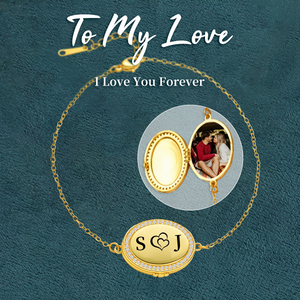 Personalized Photo Locket Couple Bracelet