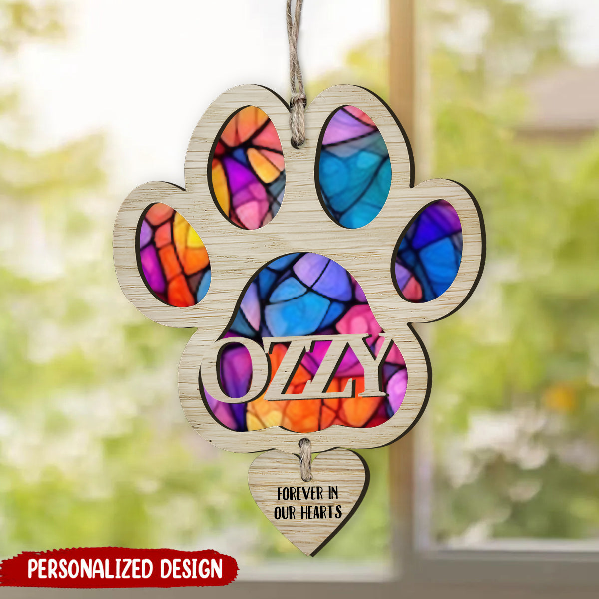 Personalized Dog Loss Rainbow Bridge Memorial Gift, Suncatcher Ornament