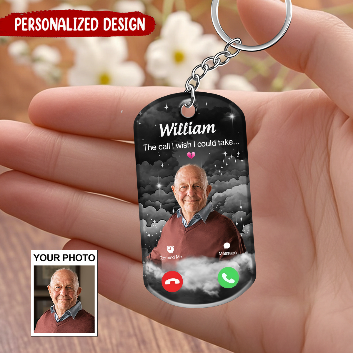 The Call I Wish I Could Take - Personalized Photo Memorial Keychain