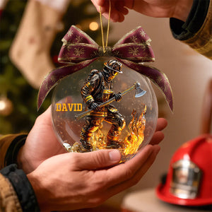 Custom Name Fireman Ornament, Acrylic Ornament For Firefighter Gift