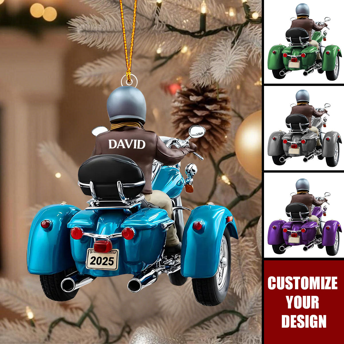 Personalized Biker Trike Christmas Ornament - Unique Gift for Motorcycle Lovers