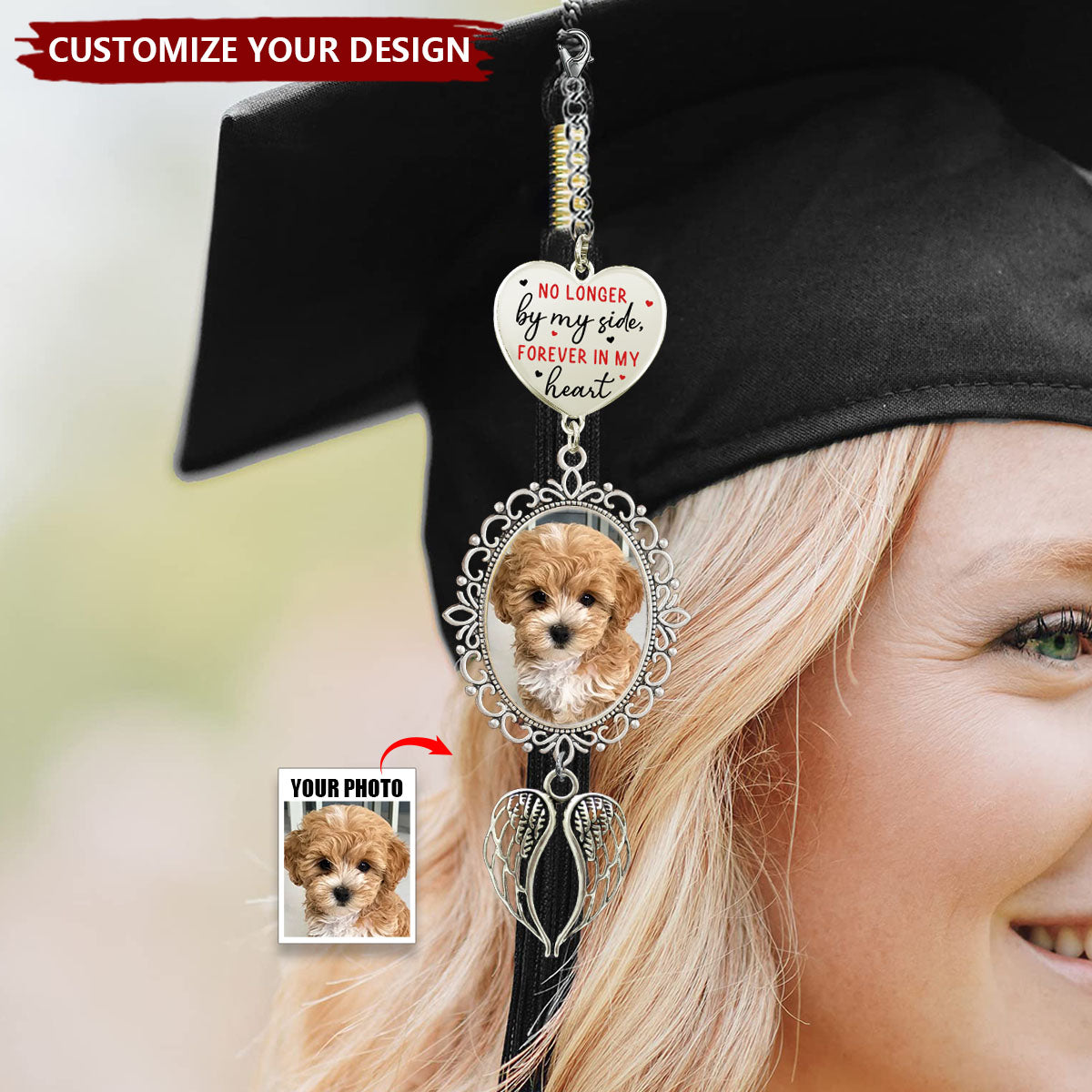 Custom Photo No Longer By Myside - Personalized Graduation Tassel Charm