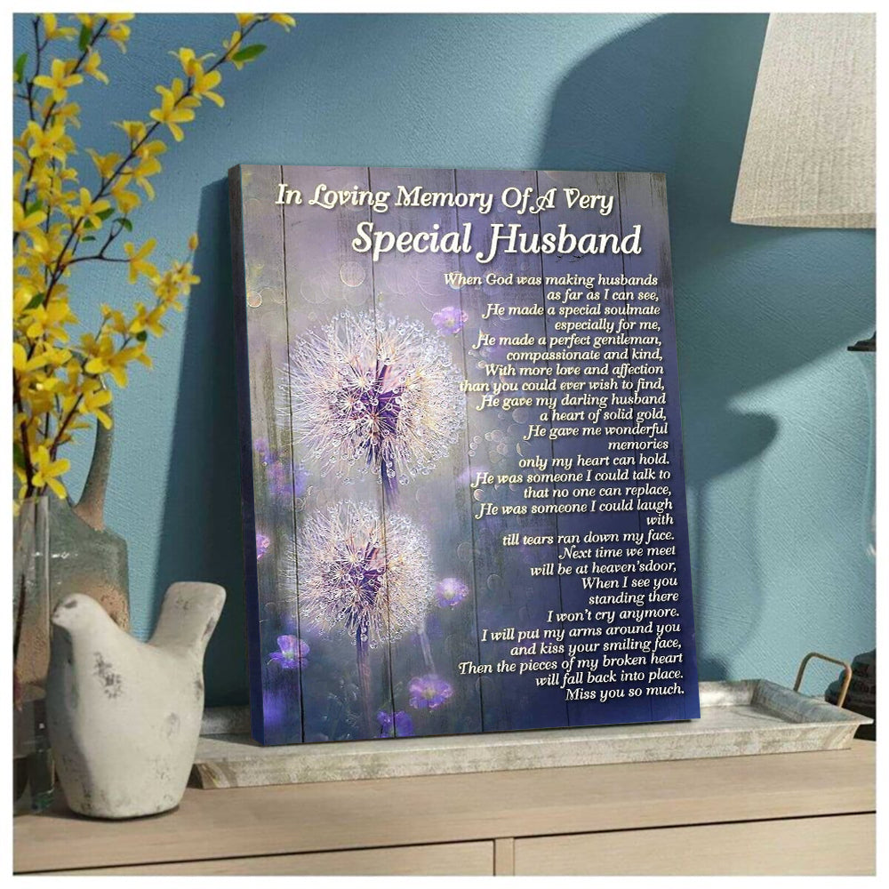 Personalized In Loving Memory Of Very Special Husband Poster
