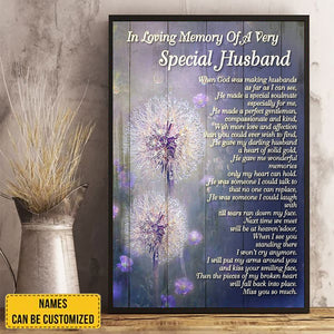 Personalized In Loving Memory Of Very Special Husband Poster