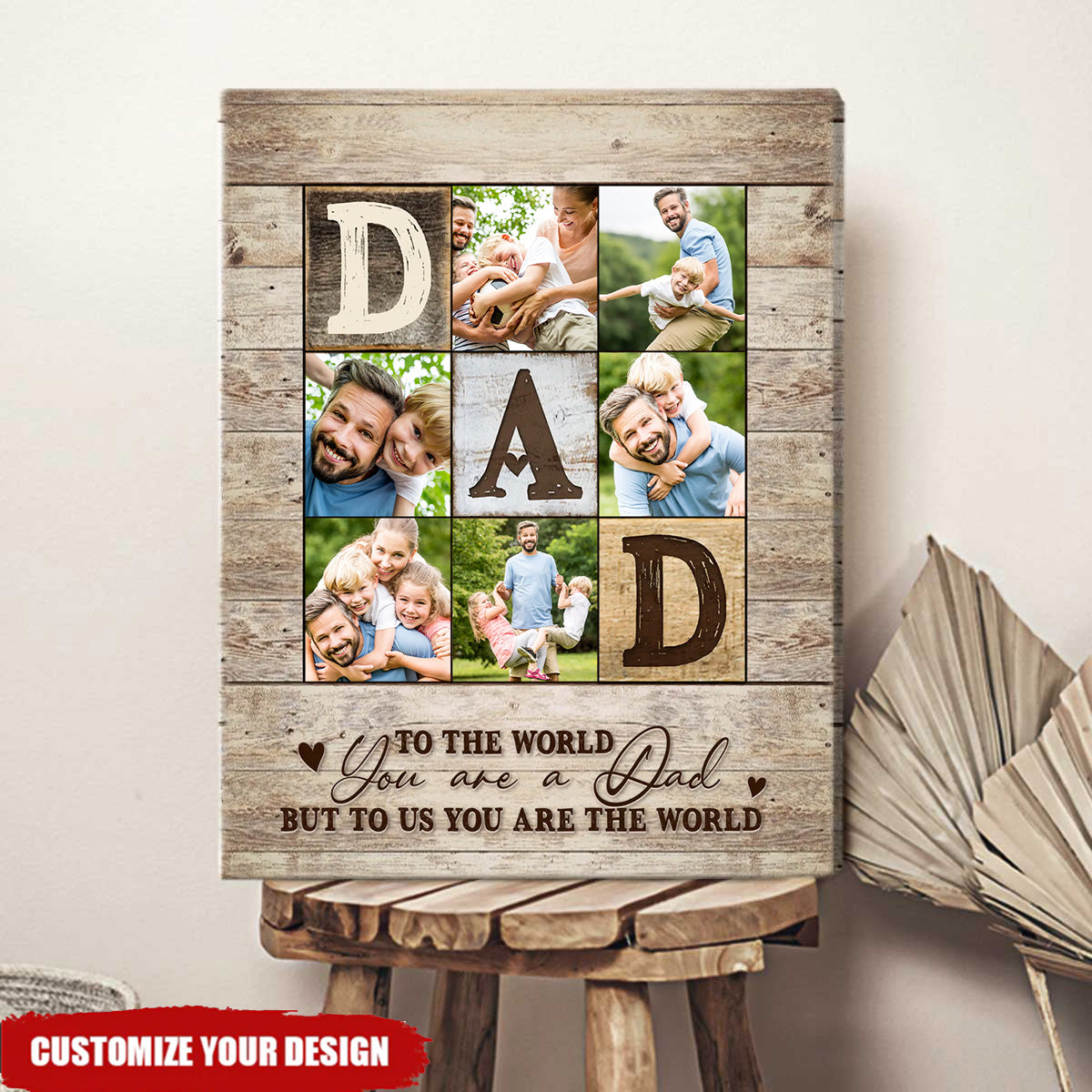 Personalized Fathers Day Picture Poster, Father’s Day Gifts From Kids