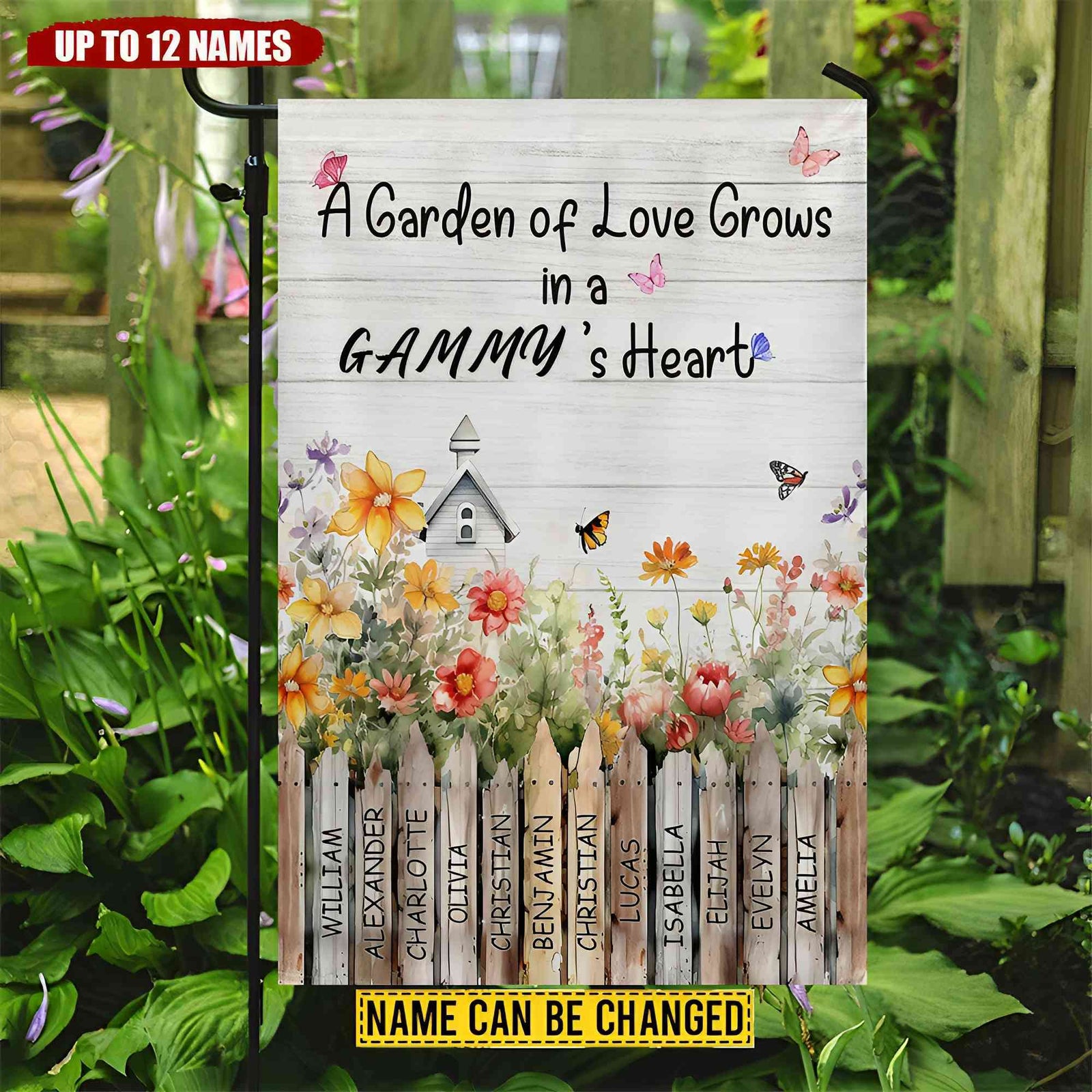 Personalized Garden Flag, A Garden Of Love Grows In A Grandma's Heart-Gift For Grandma