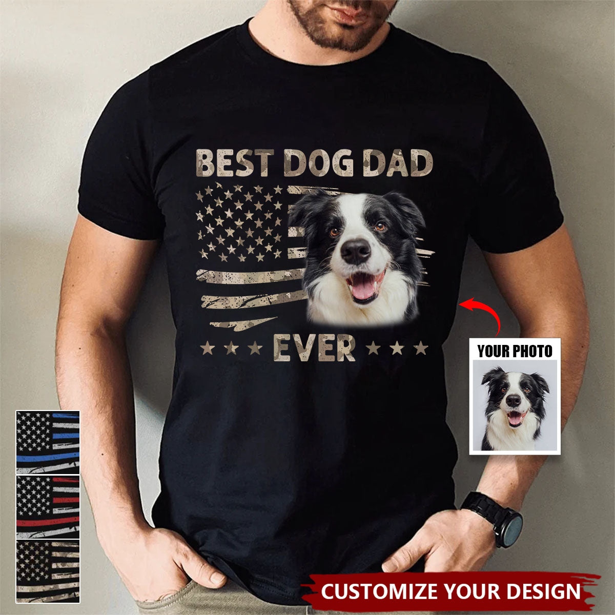 Custom Photo Ultimate Dog Dad - Pet Personalized Custom T-shirt