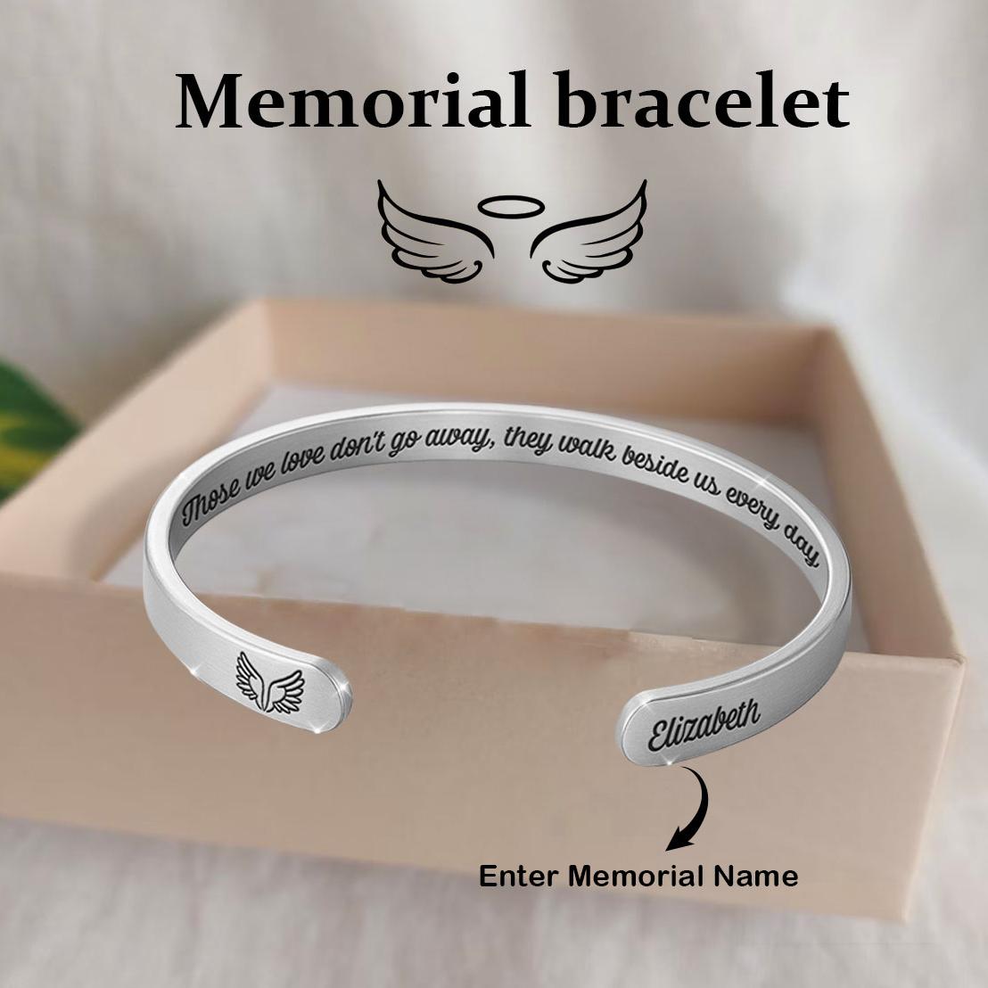 With Me Always - Memorial Personalized Custom Bangle Bracelet Cuffs