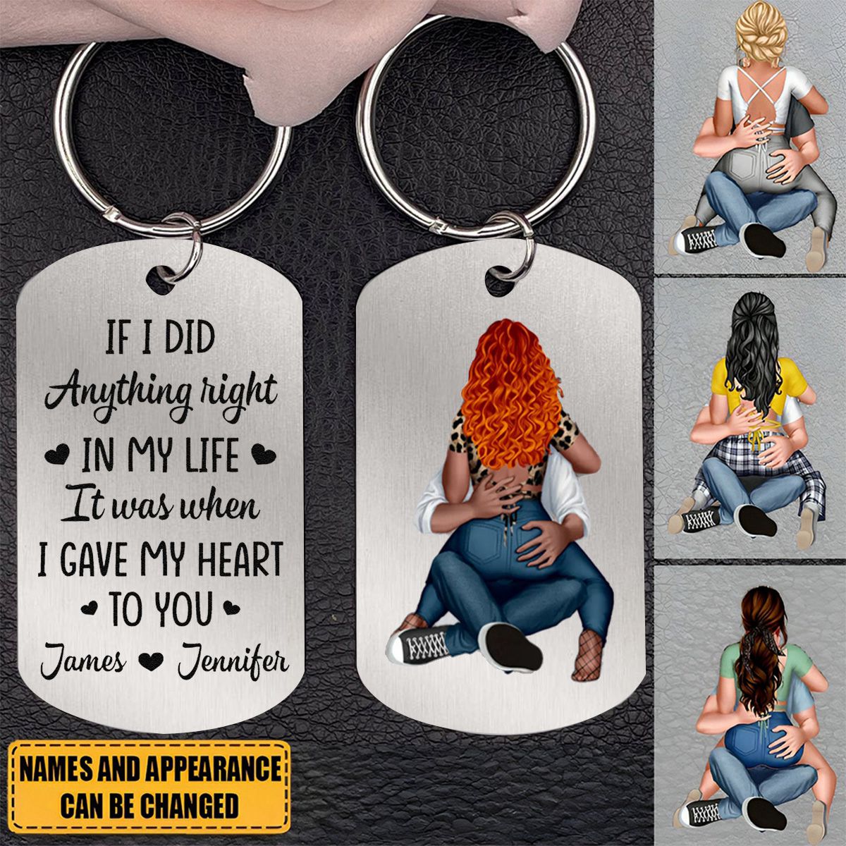 I Gave My Heart To You - Personalized Stainless Steel Keychain