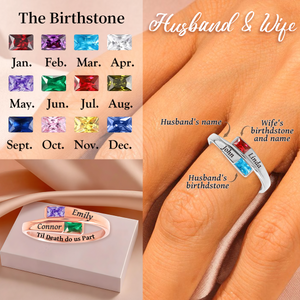 Personalized Couple Birthstone Promise Ring
