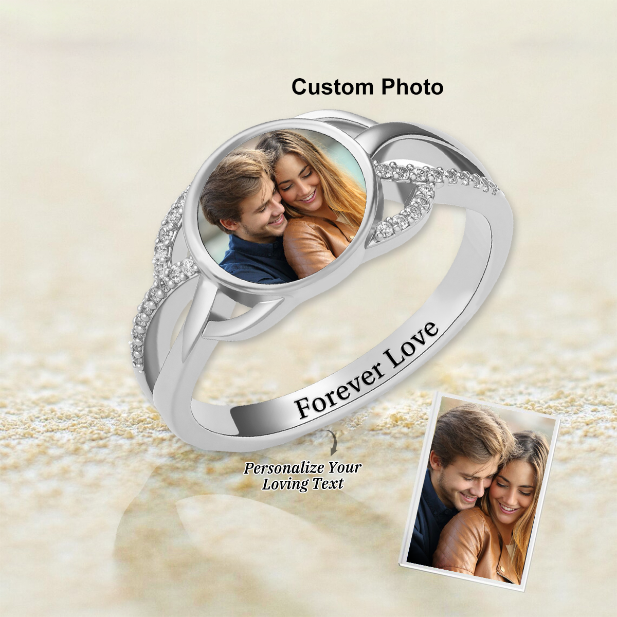 Forever Love - Custom Photo Couple Ring