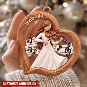 Personalized Violin Players Violin Girl Christmas Ornament
