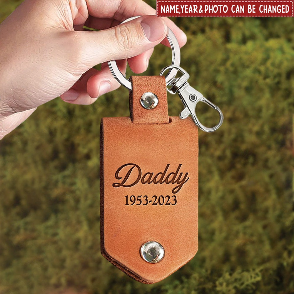 I Will Carry You With Me - Personalized Leather Photo Keychain