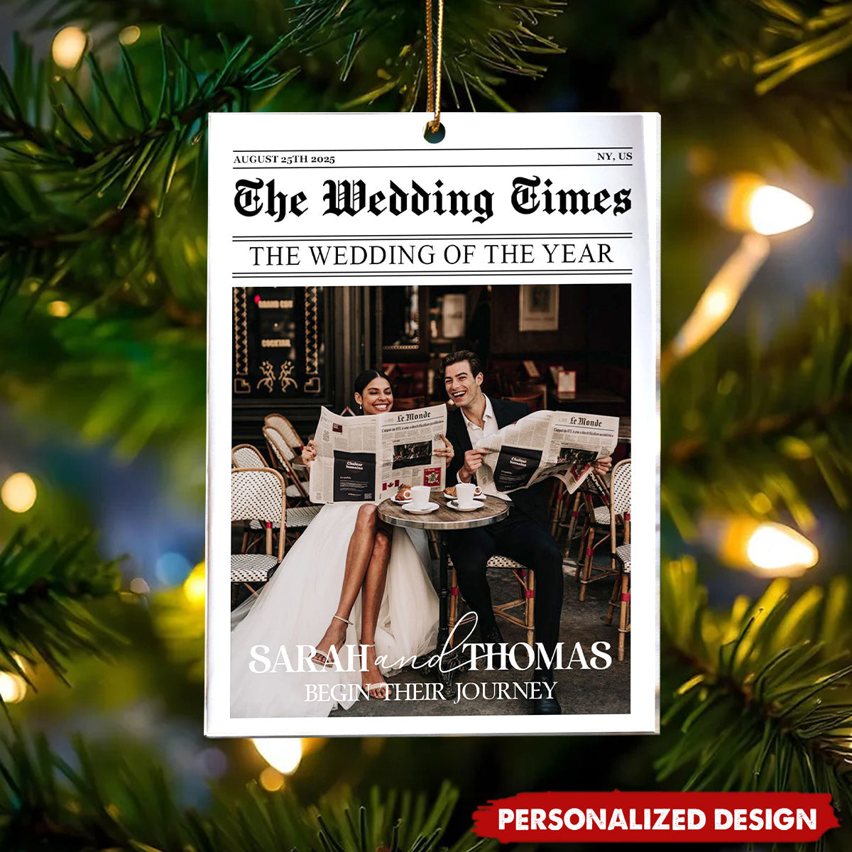 First Christmas Couples Gifts - Personalized Acrylic Photo Ornament