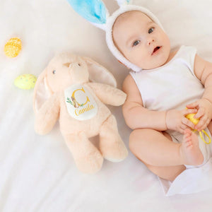 Personalized Plush Easter Bunny Stuffed Toy With Initial And Name