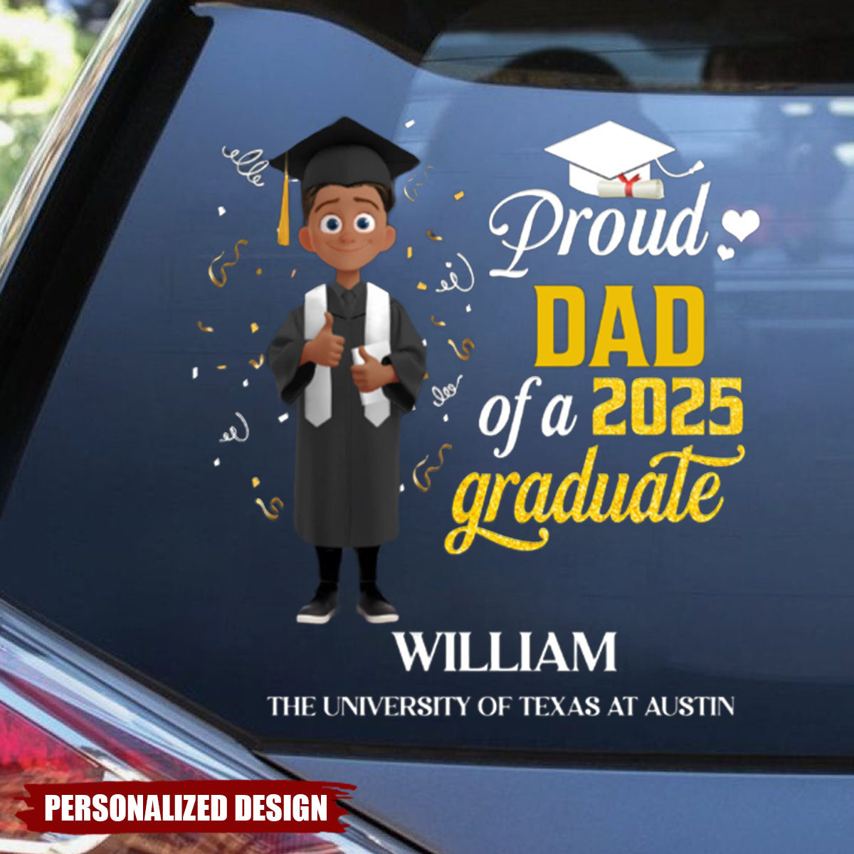 Proud Dad Of A Graduate - Personalized Sticker 2025