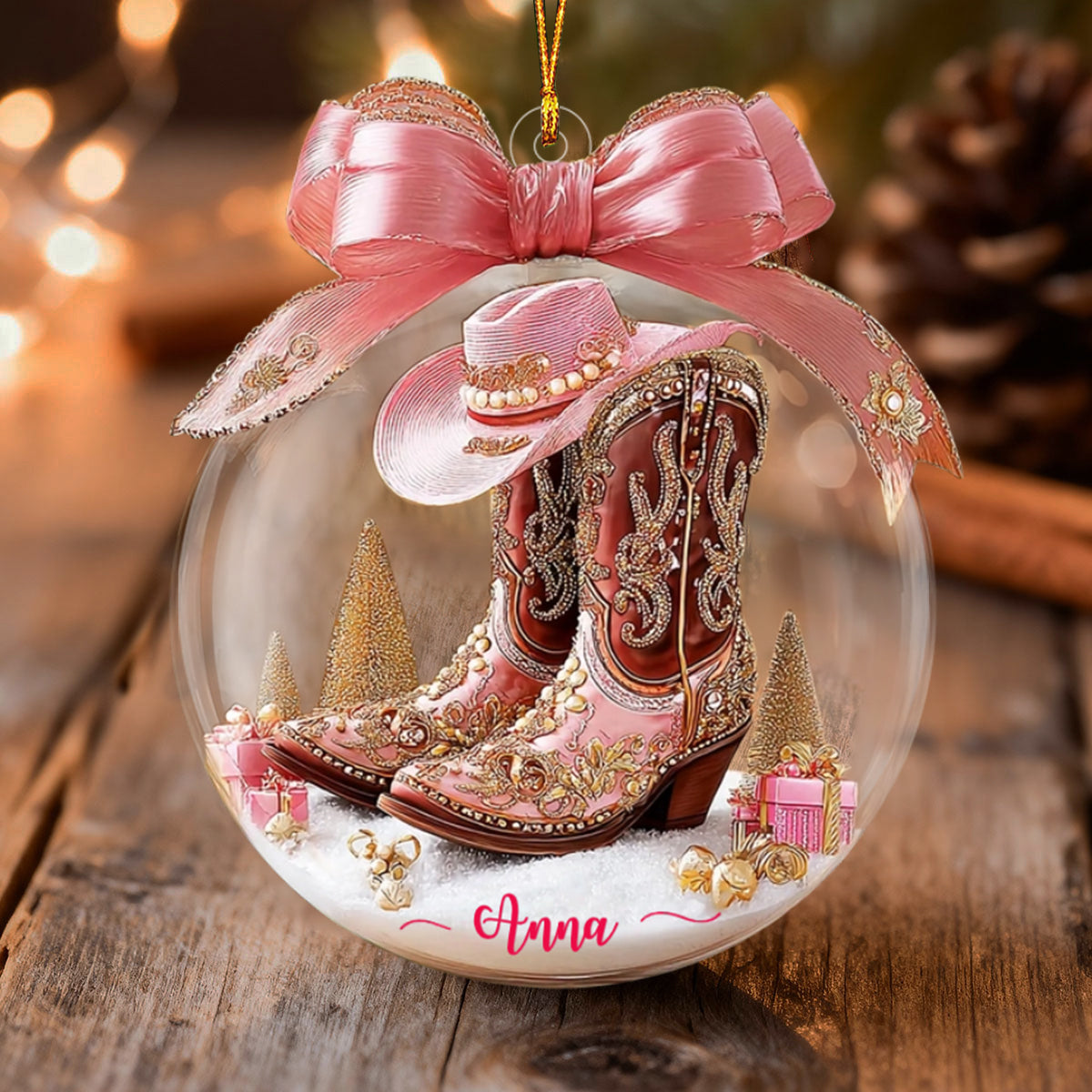 Personalized Cowgirl Boots Ornament, Christmas Gifts