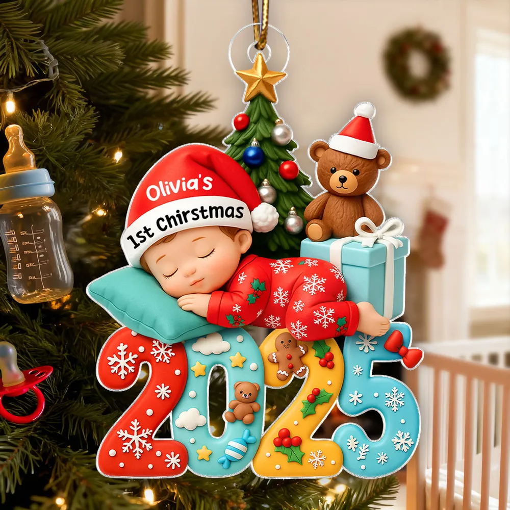 Baby First Christmas 2025 - Personalized Acrylic Ornament