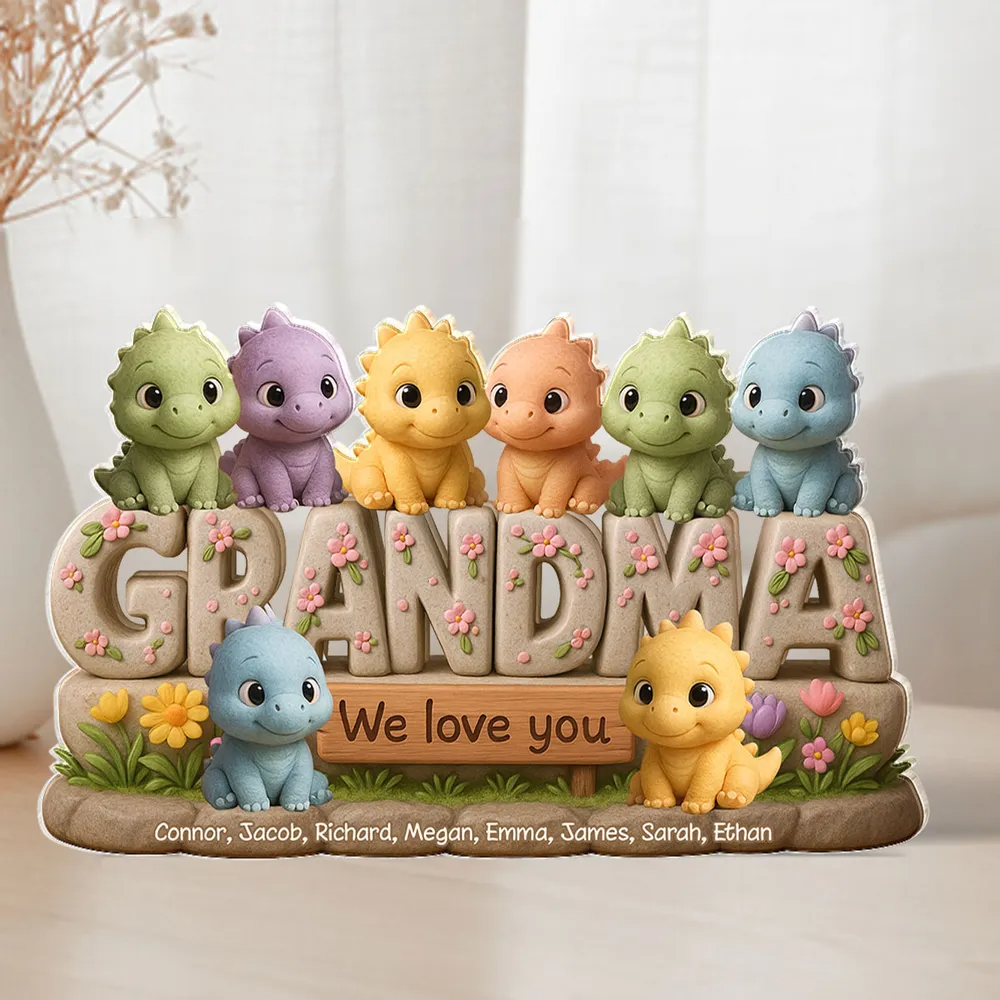 Grandmasaurus Custom Shaped Personalized Acrylic Block Plaque