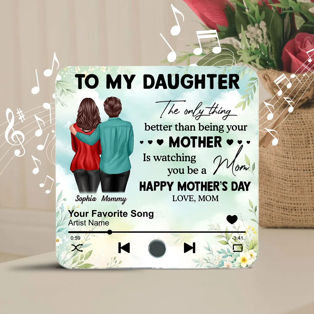 To My Daughter From Mom Personalized Music Fridge Magnet, Heartfelt 2025 Mother's Day Gift For Daughter