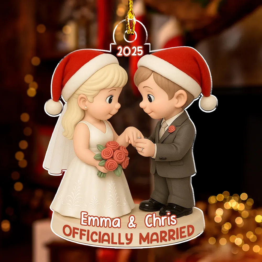 Officially Married - Personalized Custom Acrylic Ornament