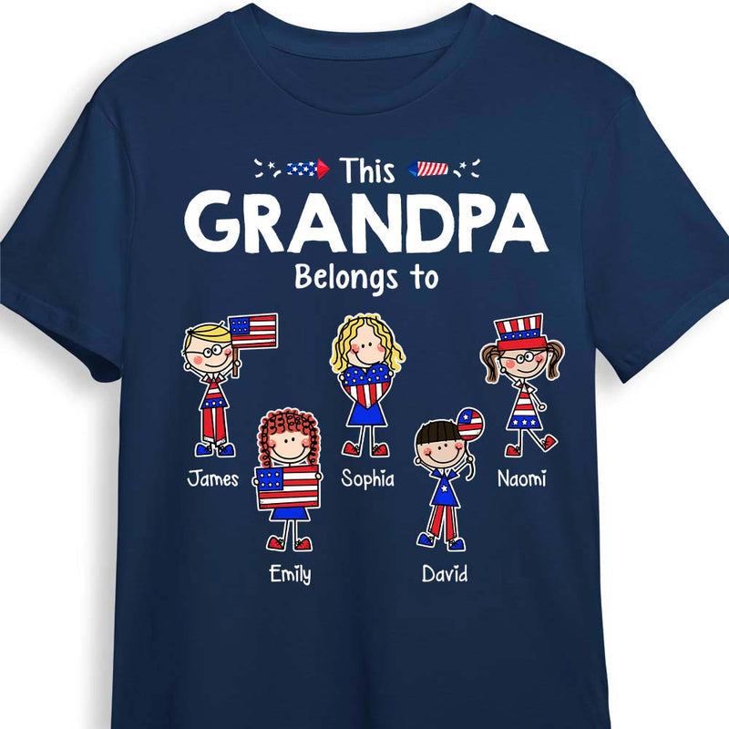 Gift For Grandpa With Kids This Grandpa Belongs To Shirt