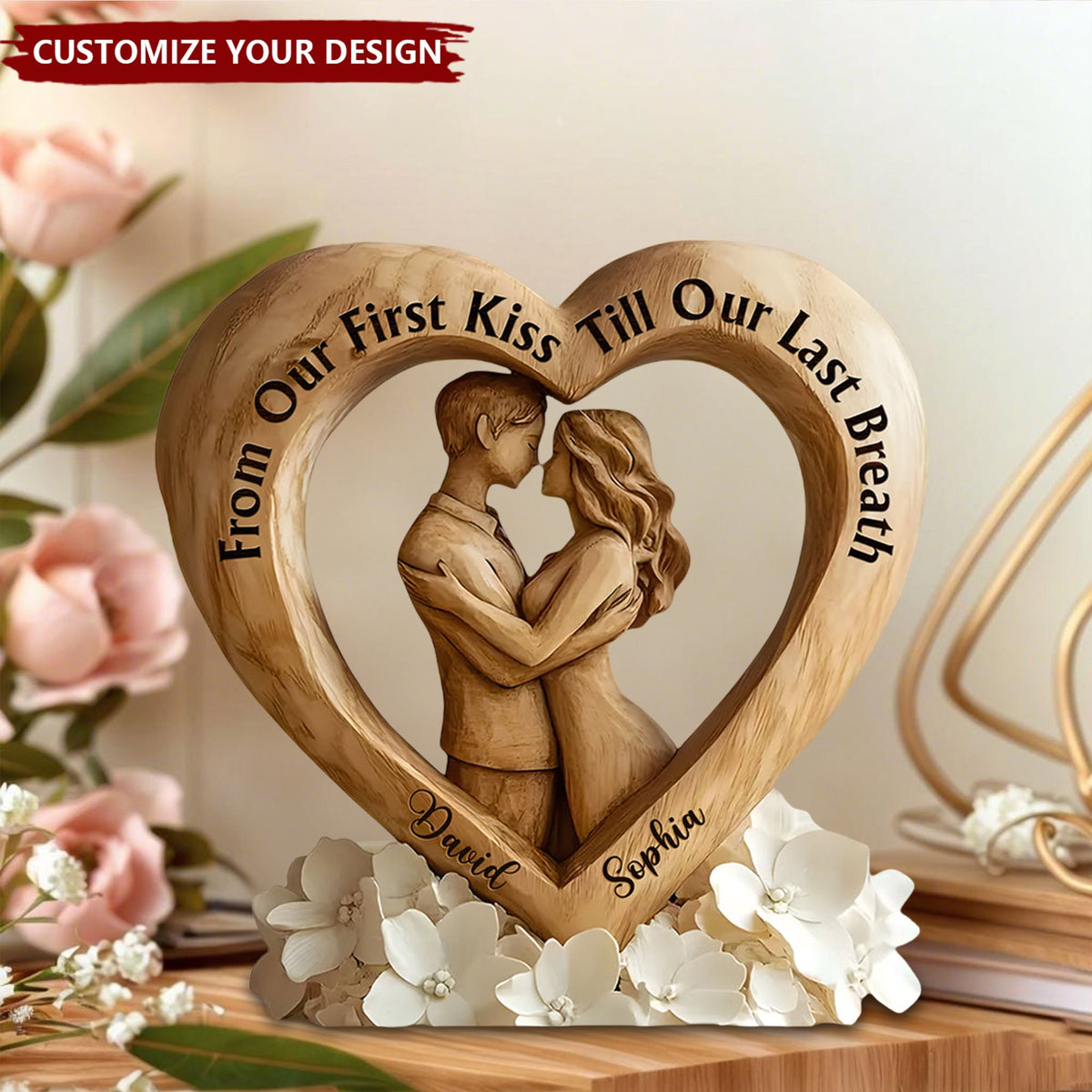 From Our First Kiss Till Our Last Breath - Personalized Couple Acrylic Plaque